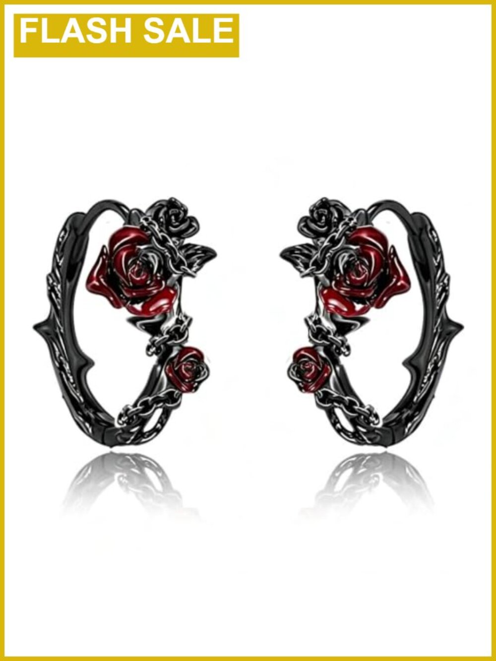 Gothic Rose Drop Earrings Punk Style Dangle Earrings for Women